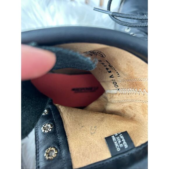 Justin Women's Leather Lace-Up Ankle Roper Western Boots Black L506 Size 8.5 - Picture 5 of 10